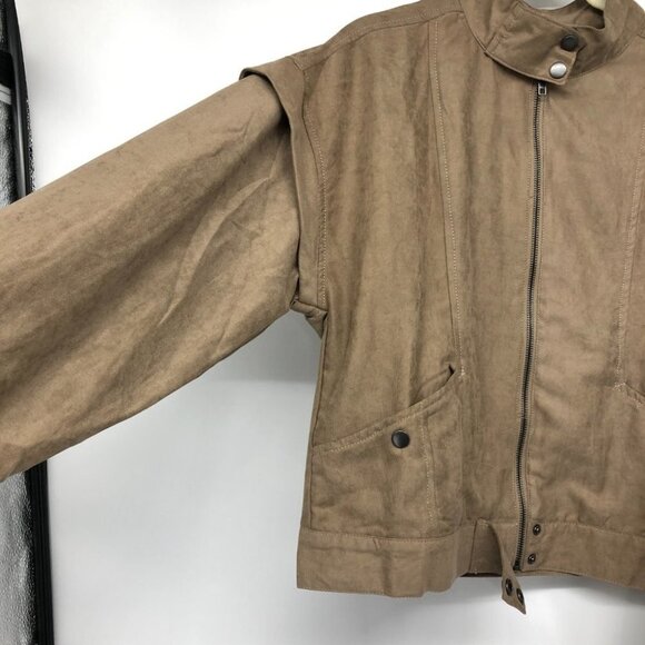 NWT Darling Fashions Tan Almond Marvels Canvas Neutral Lightweight Jacket size M - Picture 5 of 14